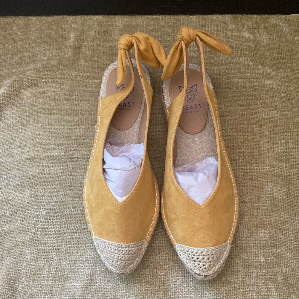 BEAST FASHION Yellow Mustard Espadrille Flats | NWT